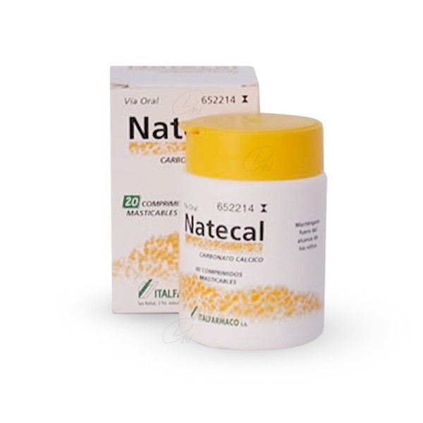 NATECAL 600 mg  COMPRIMIDOS MASTICABLES, 60 comprimidos