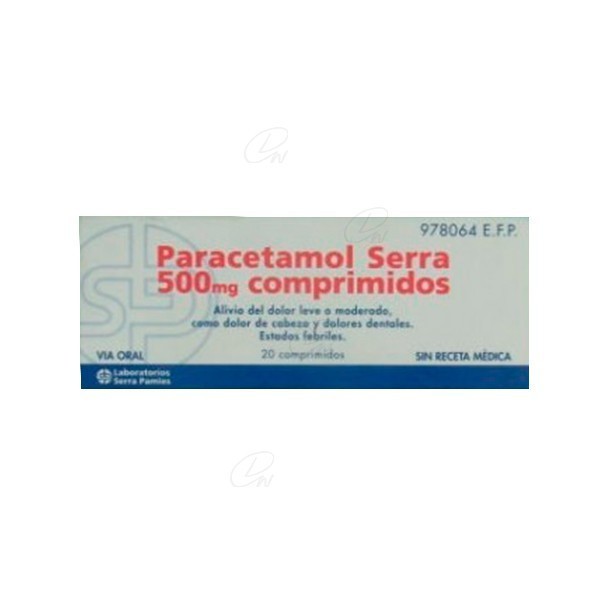PARACETAMOL SERRA  500 mg comprimidos, 20 comprimidos