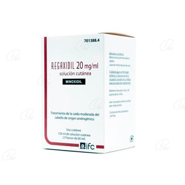 REGAXIDIL 20 mg/ml SOLUCION CUTANEA, 120 ml (2 frascos de...
