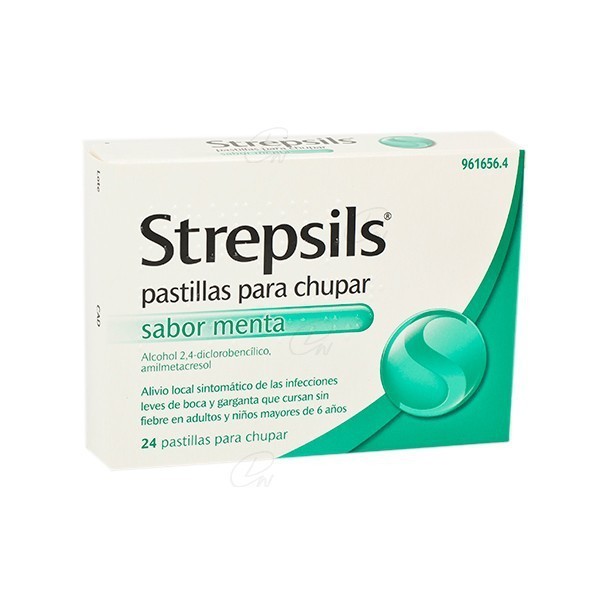 STREPSILS pastillas para chupar sabor menta, 24 pastillas