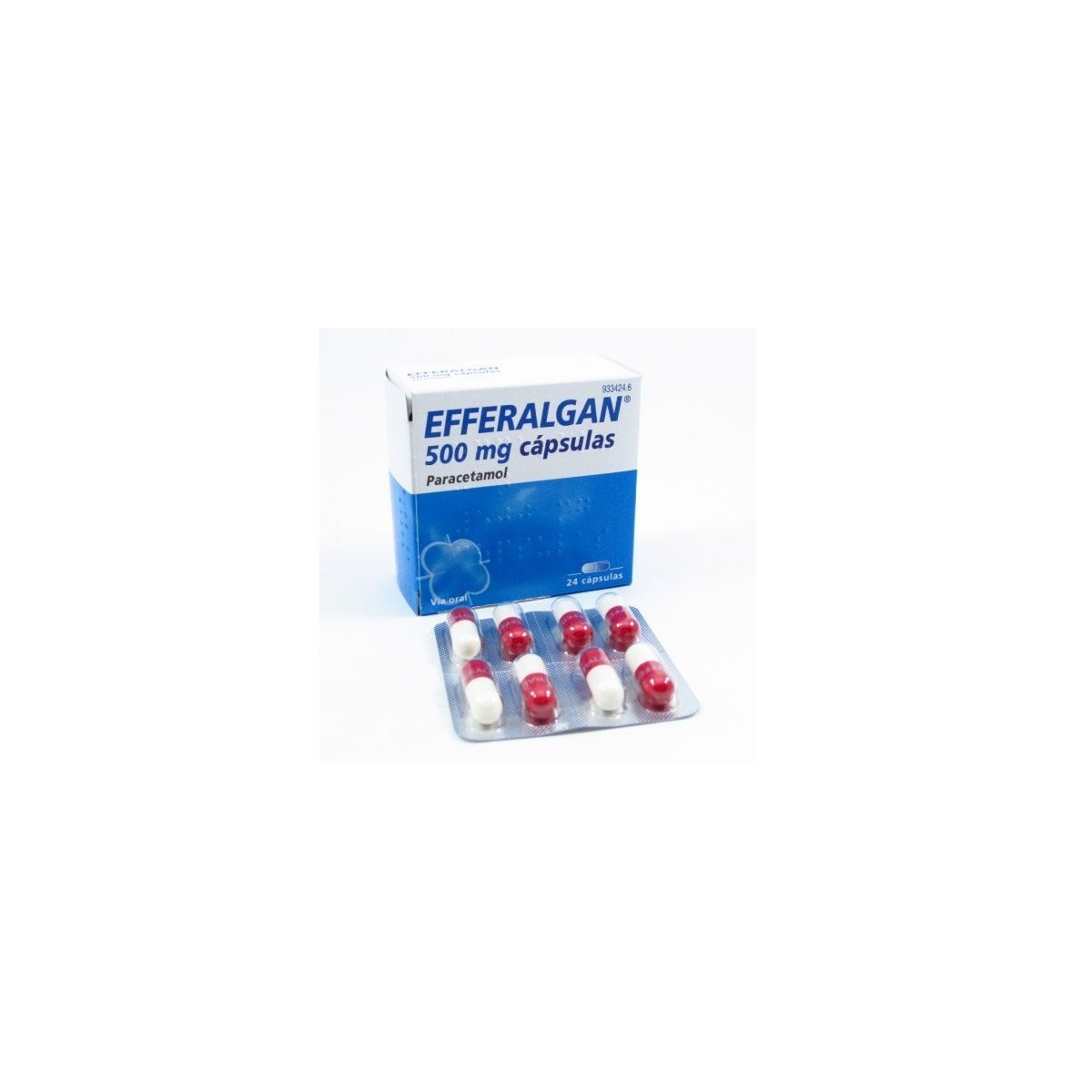 EFFERALGAN 500 mg CAPSULAS, 24 cápsulas
