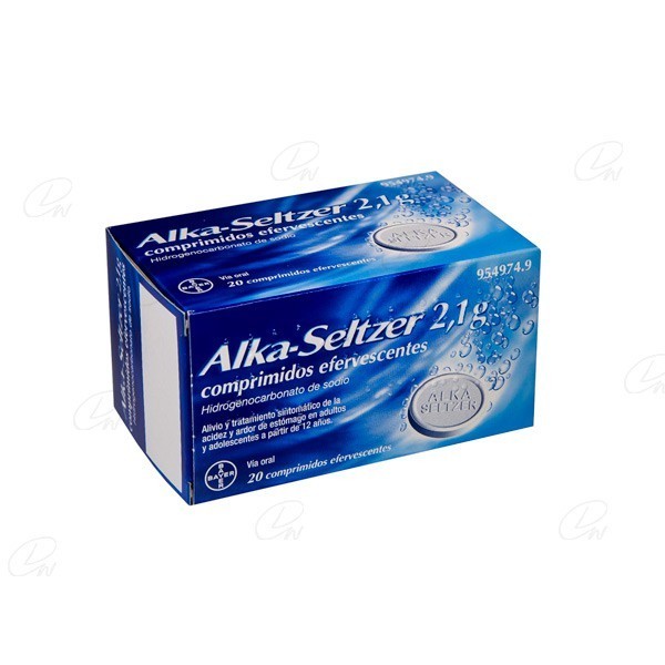 ALKA-SELTZER 2,1 g COMPRIMIDOS EFERVESCENTES, 20 comprimidos