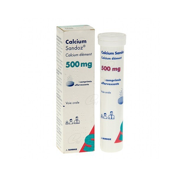 CALCIUM-SANDOZ 500 mg COMPRIMIDOS EFERVESCENTES, 30...