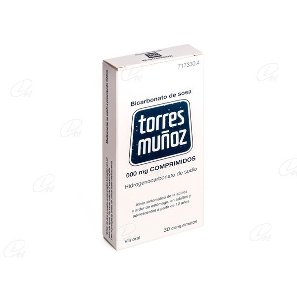 BICARBONATO DE SOSA TORRES  MUÑOZ  500 mg COMPRIMIDOS, 30...