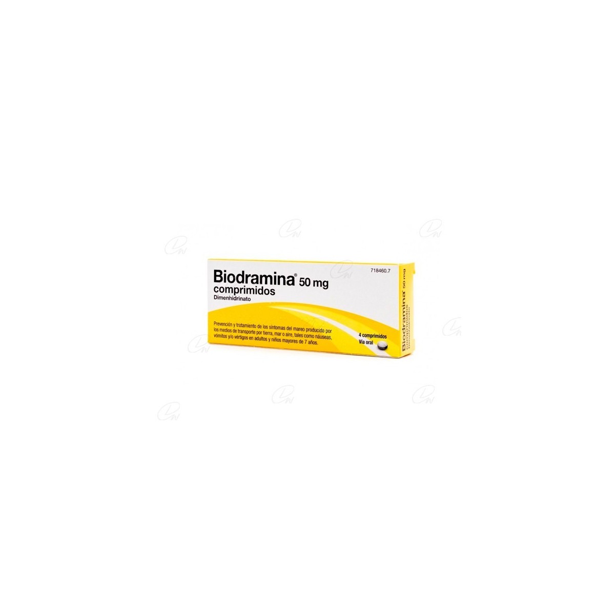BIODRAMINA 50 mg COMPRIMIDOS, 4 comprimidos