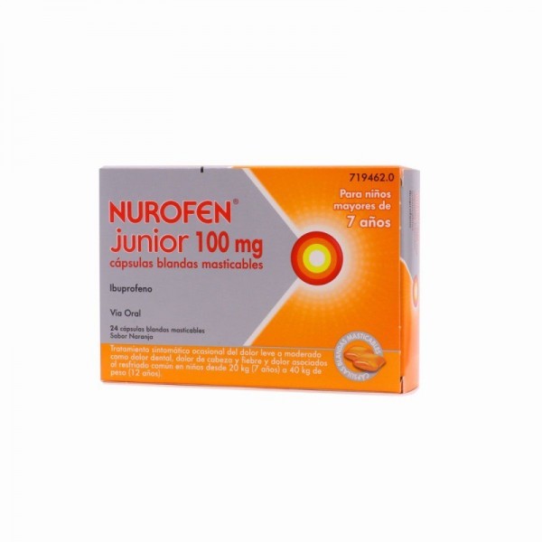 NUROFEN JUNIOR 100 MG 24 CAPSULAS BLANDAS MASTICABLES