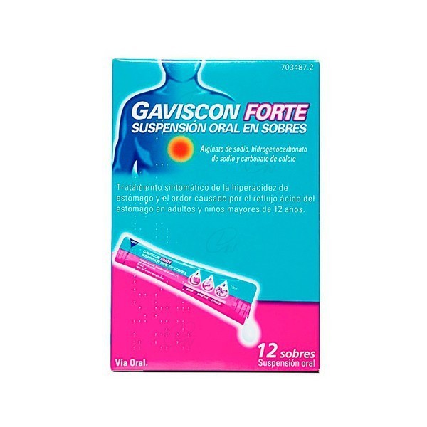GAVISCON FORTE SUSPENSION ORAL EN SOBRES, 12 sobres