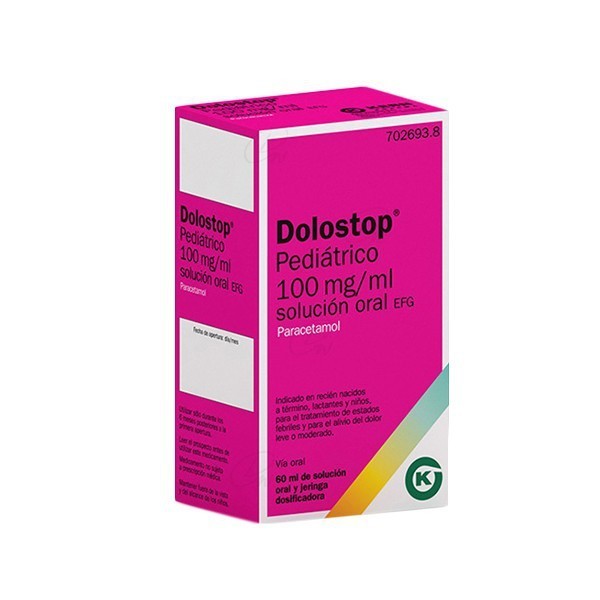 DOLOSTOP PEDIÁTRICO 100 MG/ML SOLUCION ORAL EFG, 60 ml