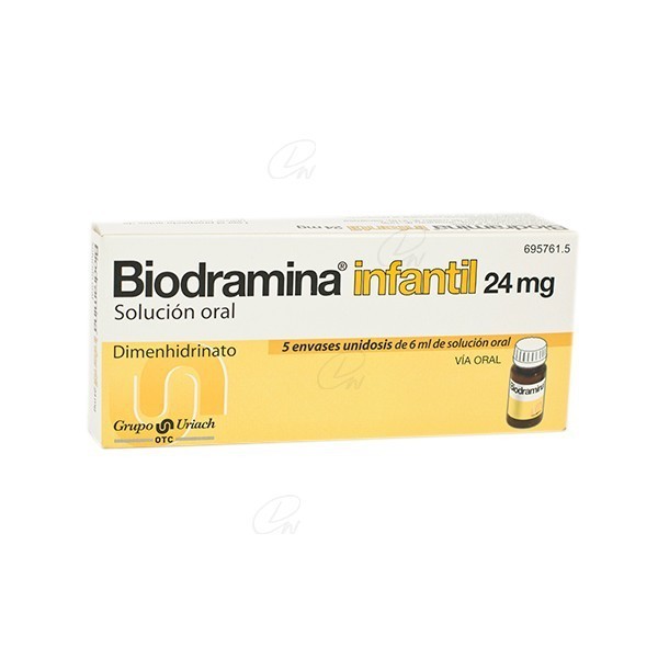 BIODRAMINA INFANTIL 24 MG SOLUCION ORAL, 5 envases...