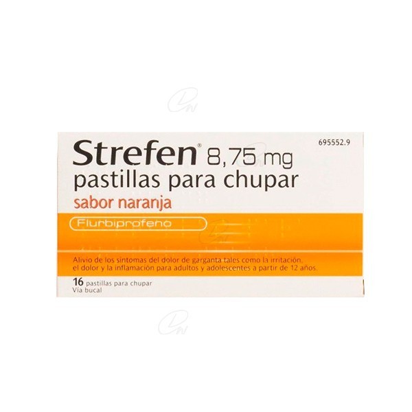STREFEN 8,75 MG PASTILLAS PARA CHUPAR SABOR NARANJA, 16...