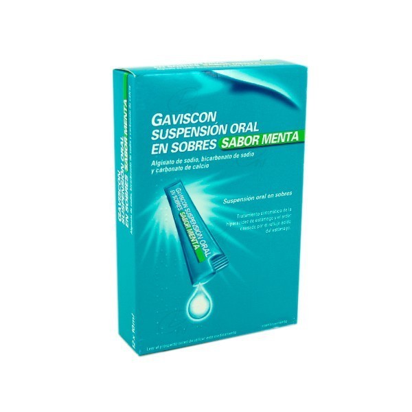GAVISCON SUSPENSION ORAL EN SOBRES SABOR MENTA, 24 sobres