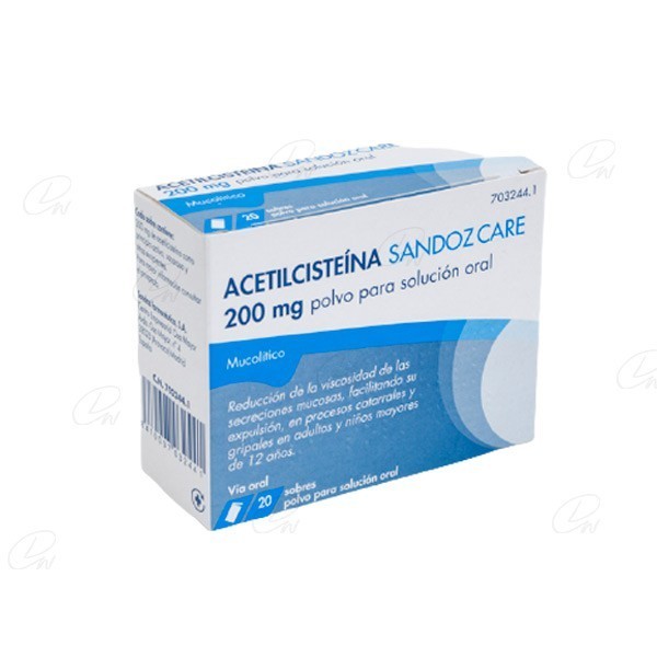 SANDOZCARE MUCOLITICO 200 mg POLVO PARA SOLUCION ORAL...