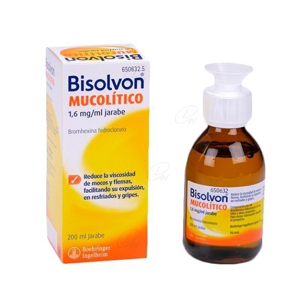 BISOLVON MUCOLITICO 1,6 mg/ ml JARABE, 1 frasco de 200 ml