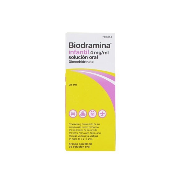 BIODRAMINA  INFANTIL 4 mg/ml SOLUCION ORAL, 1 frasco de...