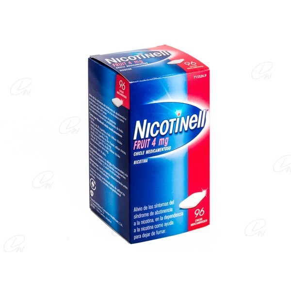 NICOTINELL FRUIT 2 mg CHICLE MEDICAMENTOSO, 96 chicles