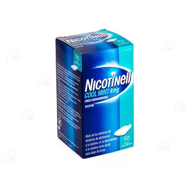 NICOTINELL COOL MINT 4 mg CHICLE MEDICAMENTOSO, 96 chicles