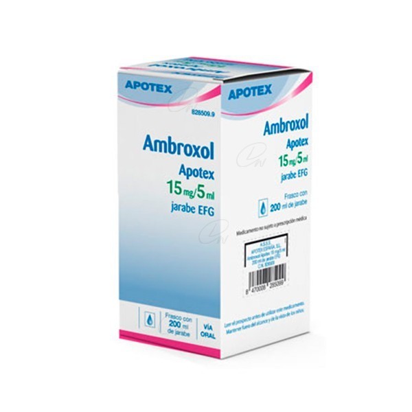 AMBROXOL APOTEX 15 mg/5 ml JARABE EFG, 1 frasco de 200 ml