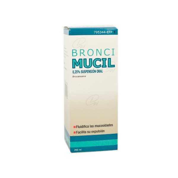 BRONCIMUCIL 0,25% SUSPENSION ORAL, 1 frasco de 200 ml