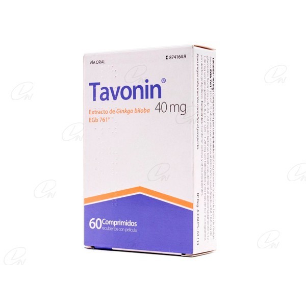 TAVONIN  40 MG COMPRIMIDOS RECUBIERTOS CON PELICULA, 60...