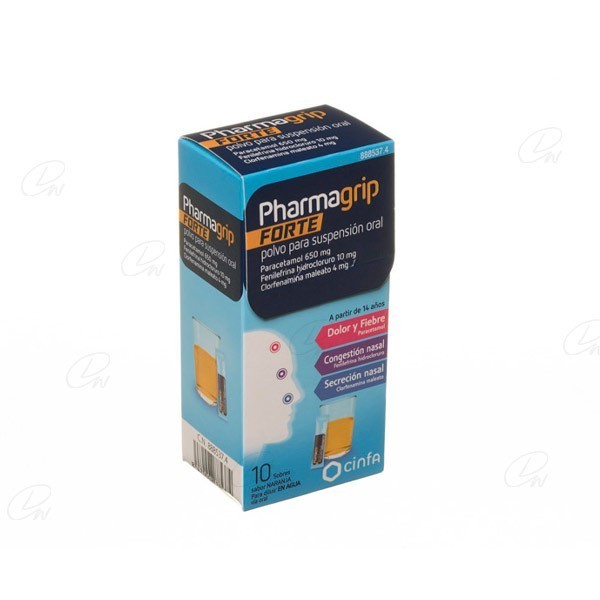 PHARMAGRIP POLVO PARA SUSPENSION ORAL, 10 sobres